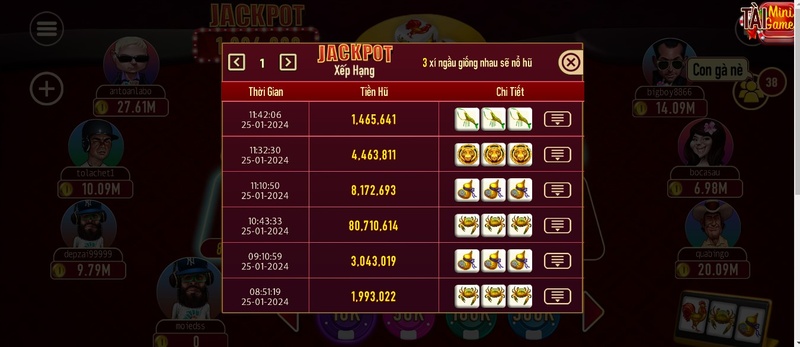 Thưởng jackpot ngẫu nhiên hấp dẫn bầu cua man club